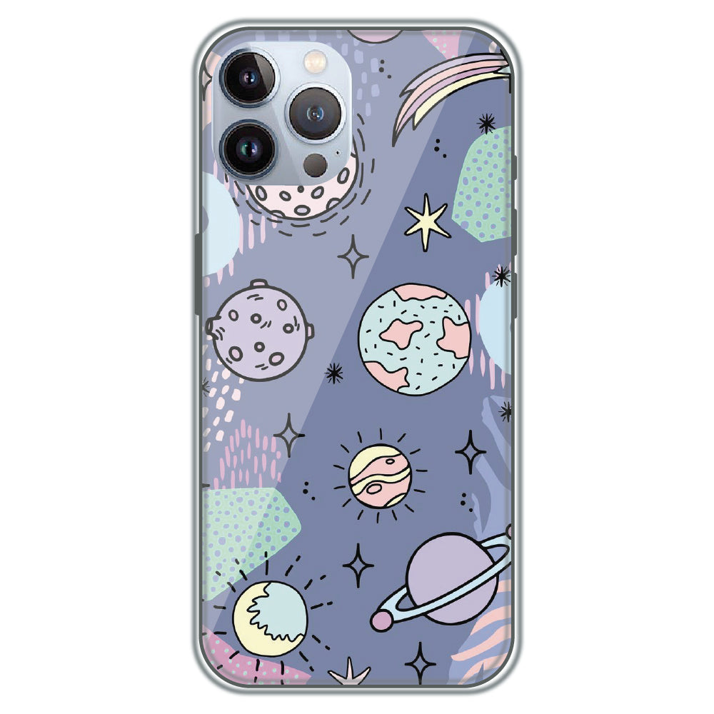 Pastel Planet Vector - Printed Silicone Case for Apple iPhone 12 Pro