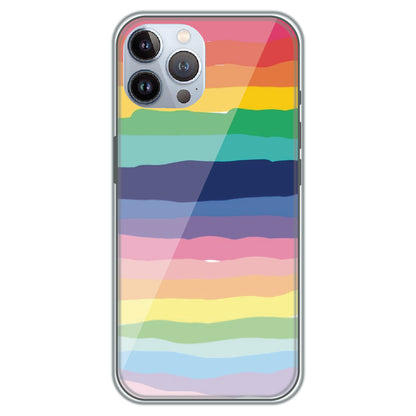 Rainbow Stripes - Printed Silicone Case for Apple iPhone 12 Pro
