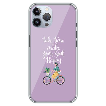 Soul Happy Quote - Printed Silicone Case for Apple iPhone 12 Pro