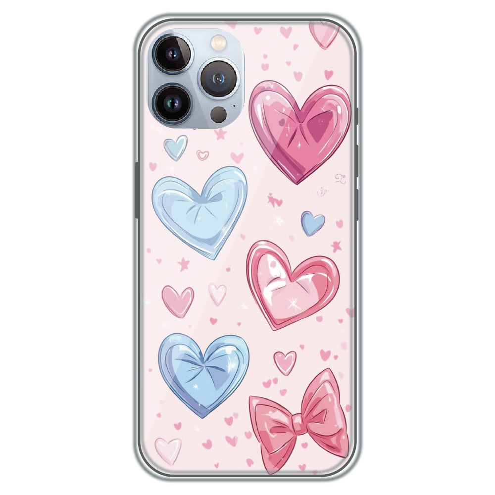 Sparkle Hearts & Bow - Printed Silicone Case for Apple iPhone 12 Pro