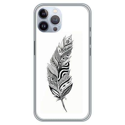 Zentangle Feather - Printed Silicone Case for Apple iPhone 12 Pro