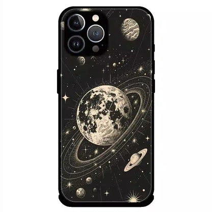 Celestial Planet Orbit - Glossy Metal Silicone Case For Apple iPhone 12 Pro