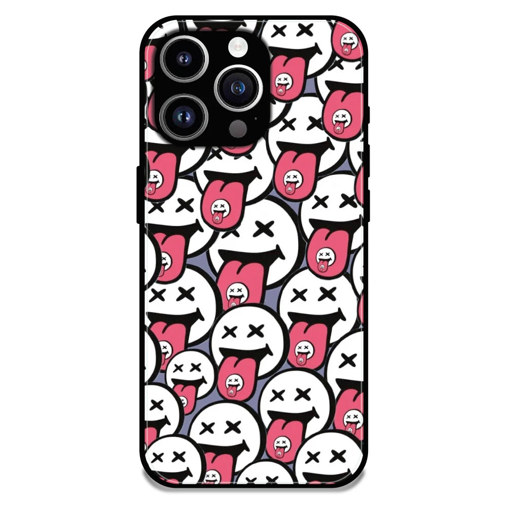 Funny Cartoon Faces - Glossy Metal Silicone Case For Apple iPhone 12 Pro