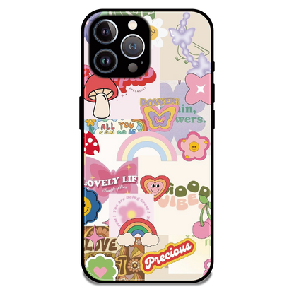 Kawaii Sticker Pop - Glossy Metal Silicone Case For Apple iPhone 12 Pro