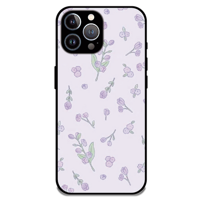Lavender Floral Ditsy - Glossy Metal Silicone Case For Apple iPhone 12 Pro