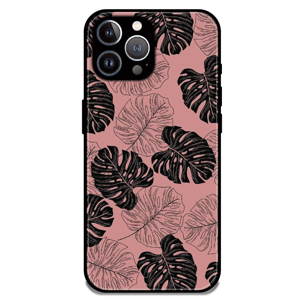 Tropical Monstera Leaf Pattern - Glossy Metal Silicone Case For Apple iPhone 12 Pro