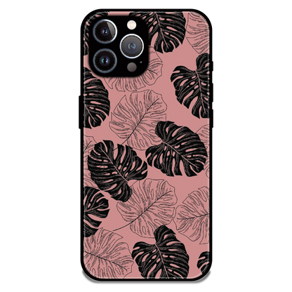 Tropical Monstera Leaf Pattern - Glossy Metal Silicone Case For Apple iPhone 12 Pro