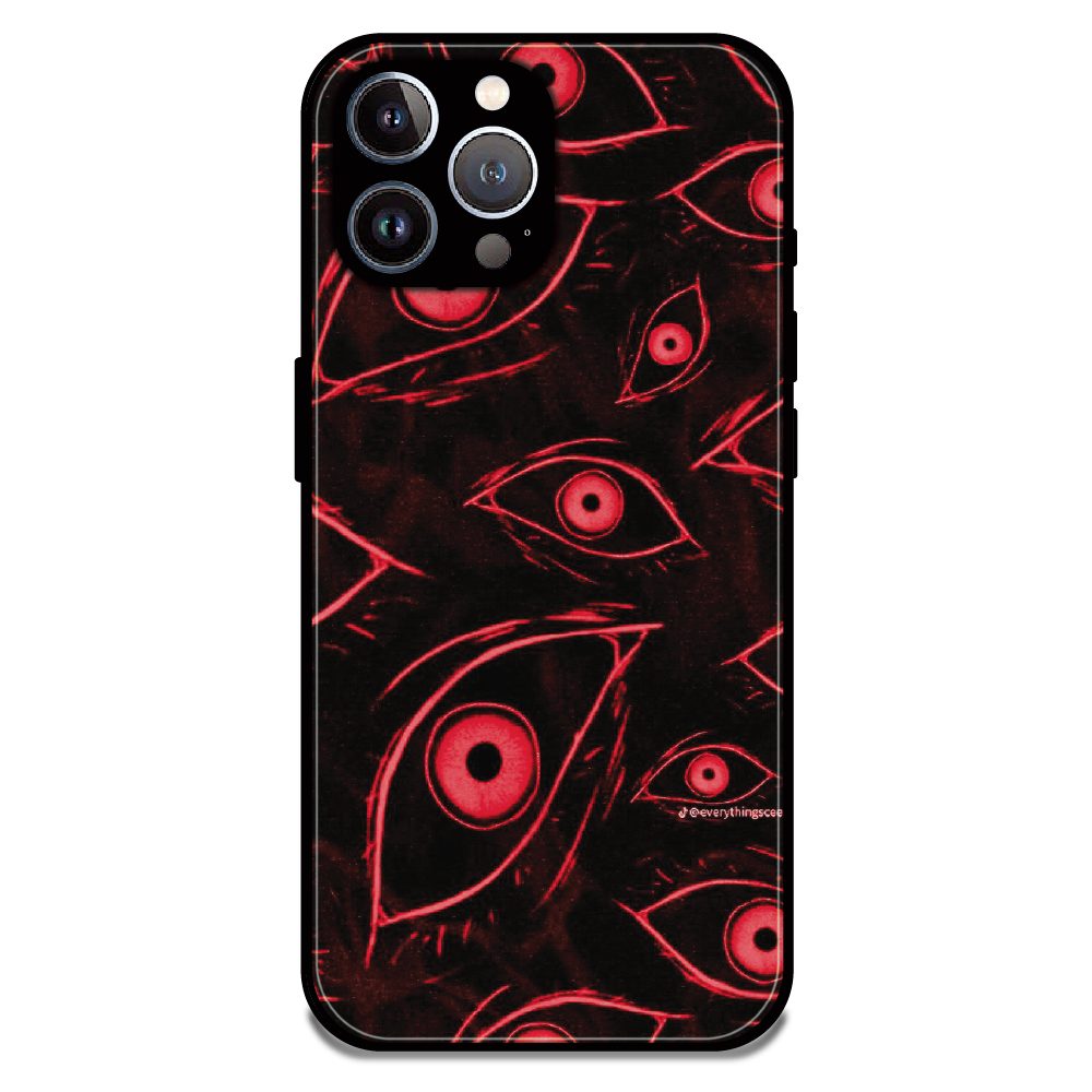 Crimson Eyes Chaos - Glossy Metal Silicone Case For Apple iPhone 12 Pro