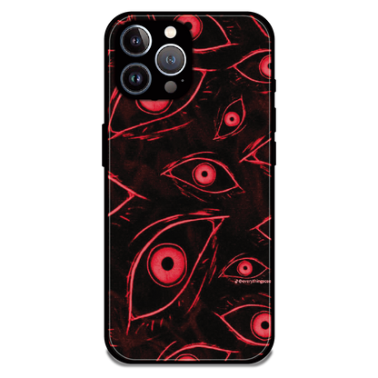 Crimson Eyes Chaos - Glossy Metal Silicone Case For Apple iPhone 12 Pro