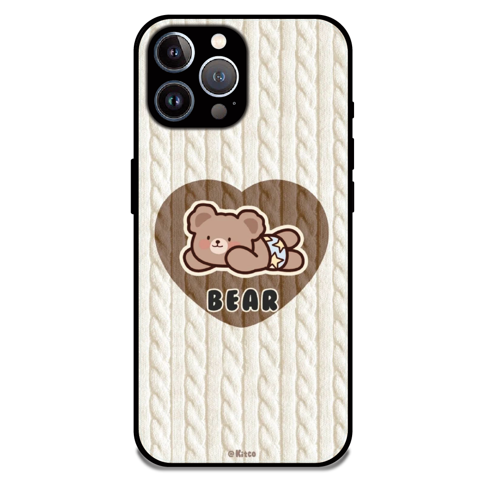 Bear Heart - Glossy Metal Silicone Case For Apple iPhone 12 Pro