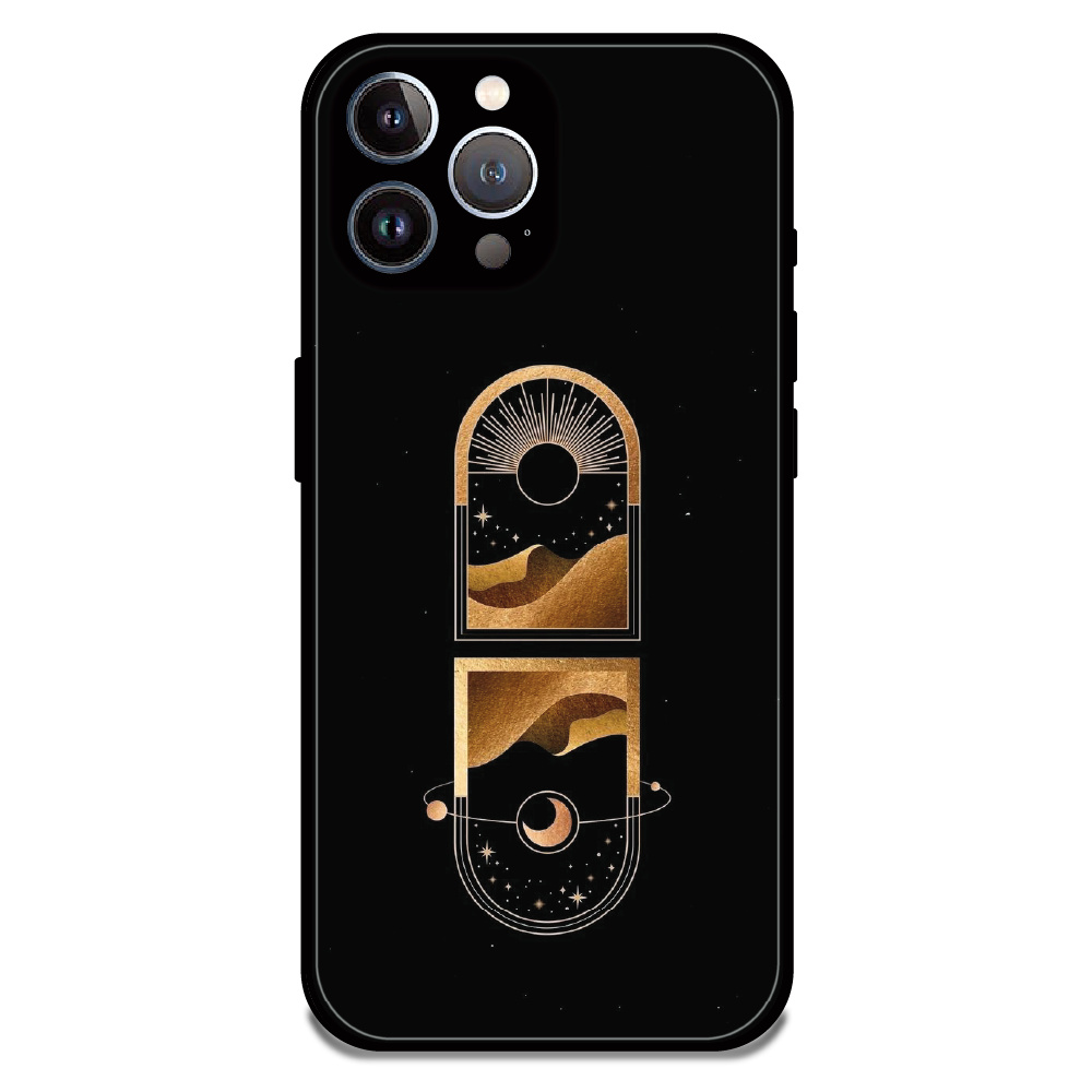 Golden Geometry - Glossy Metal Silicone Case For Apple iPhone 12 Pro