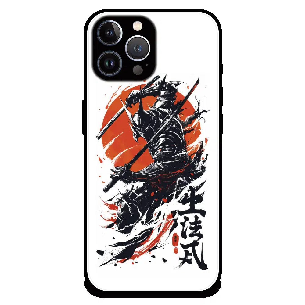 Samurai Warrior Japanese Art - Glossy Metal Silicone Case For Apple iPhone 12 Pro