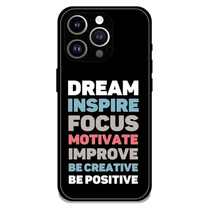 Dream Inspire Focus Typography - Glossy Metal Silicone Case For Apple iPhone 12 Pro