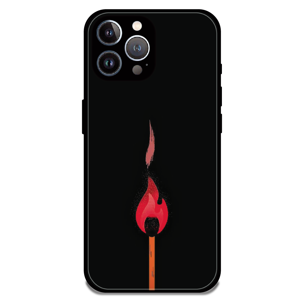 Burning Match - Glossy Metal Silicone Case For Apple iPhone 12 Pro