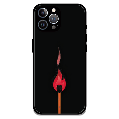 Burning Match - Glossy Metal Silicone Case For Apple iPhone 12 Pro