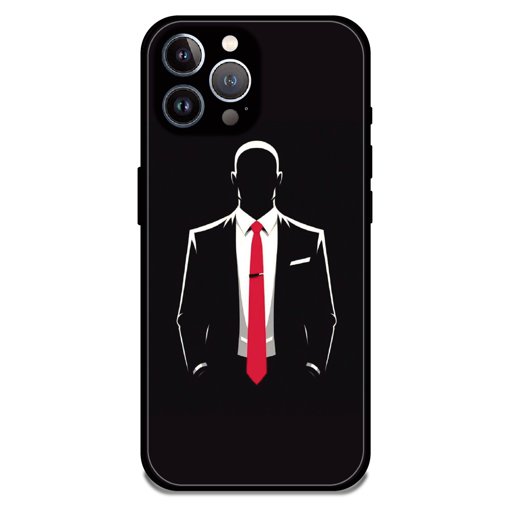 Red Tie Silhouette - Glossy Metal Silicone Case For Apple iPhone 12 Pro