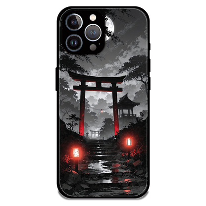 Midnight Torii Forest - Glossy Metal Silicone Case For Apple iPhone 12 Pro