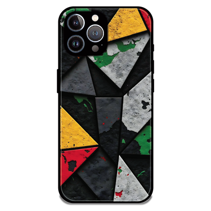 Urban Geometric Color - Glossy Metal Silicone Case For Apple iPhone 12 Pro