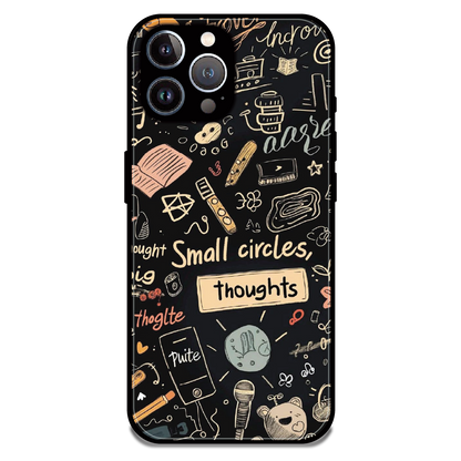 Thought Doodle Noir - Glossy Metal Silicone Case For Apple iPhone 12 Pro