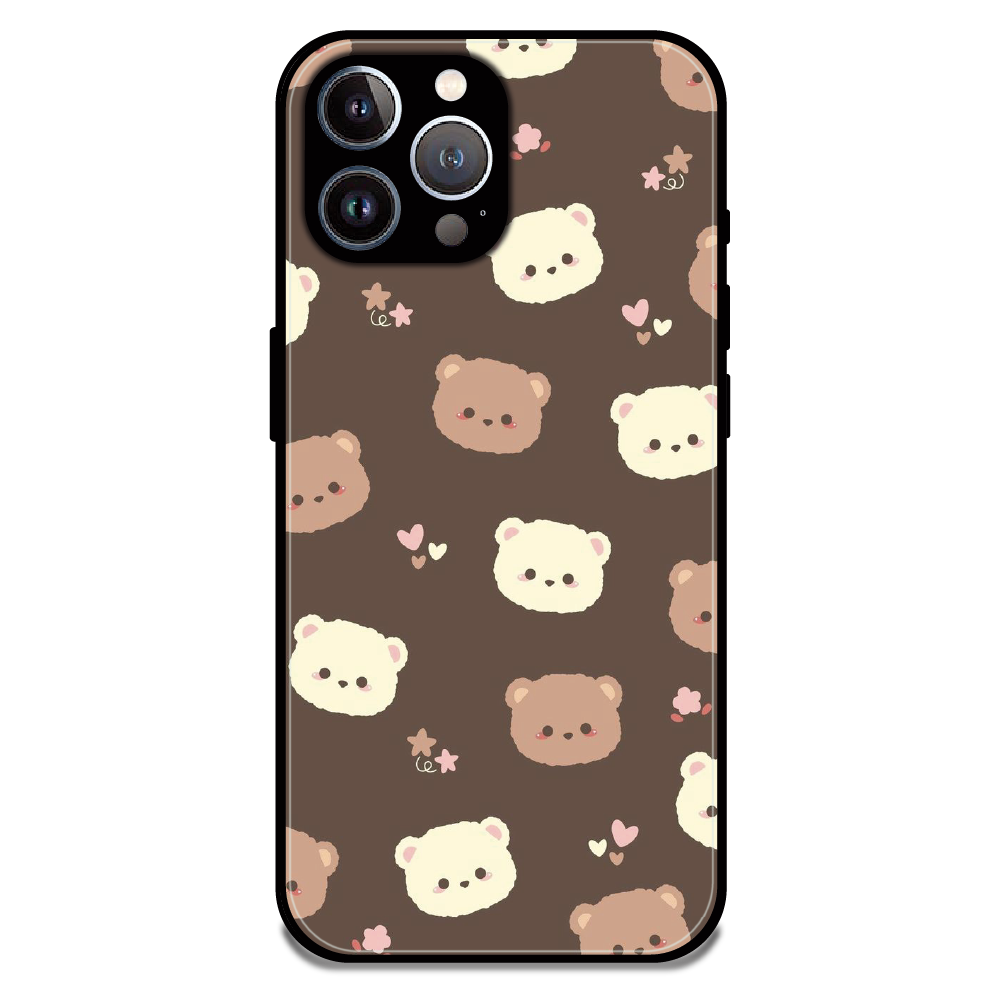 Cozy Bear Pattern - Glossy Metal Silicone Case For Apple iPhone 12 Pro