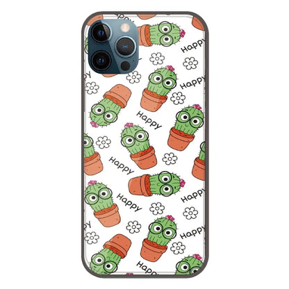 Cute Cactus Happy - Printed Silicone Case For Apple iPhone 12 Pro
