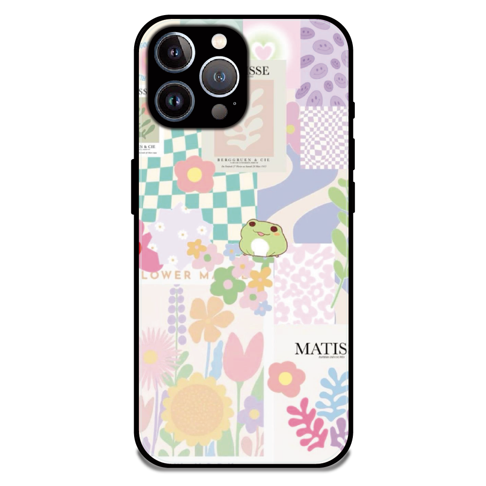 Cute Pastel Floral Collage Art - Glossy Metal Silicone Case For Apple iPhone 12 Pro