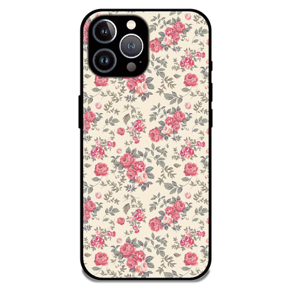 Vintage Rose Meadow - Glossy Metal Silicone Case For Apple iPhone 12 Pro