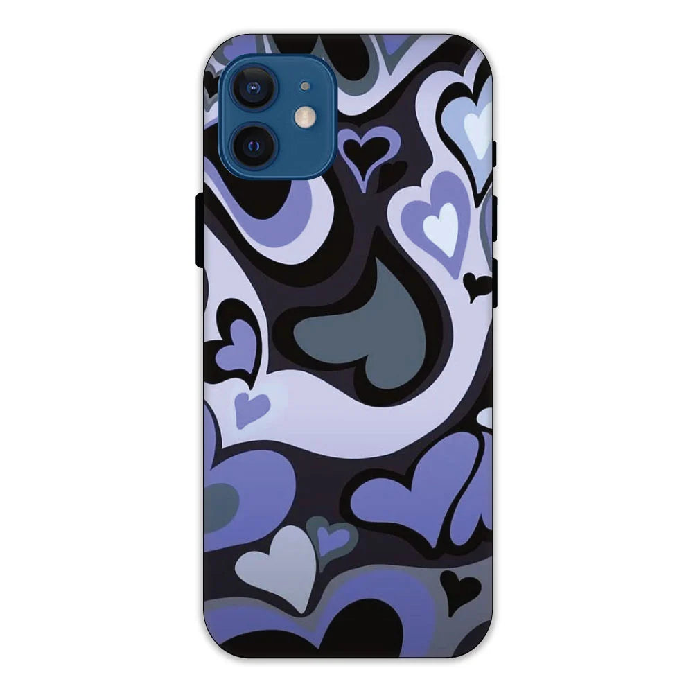 Purple Mini Hearts Hard Case Apple iPhone 12 Models