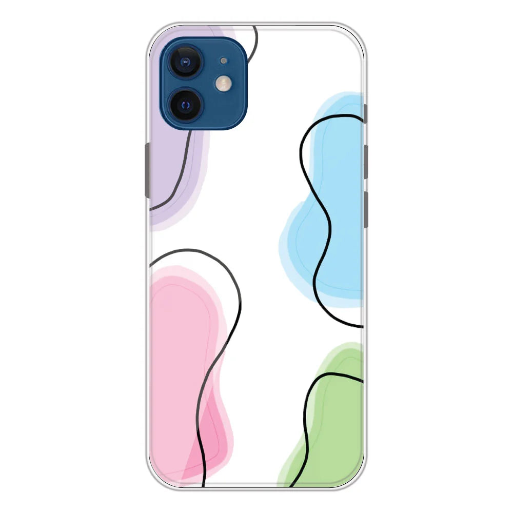Rainbow Cow Print Clear Printed Silicone Case For Apple iPhone
