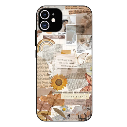 Aesthetic Butterfly & Sunflower - Glass Case For Apple iPhone 12