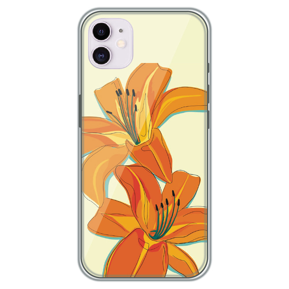 Amber Lily Bloom - Printed Silicone Case for Apple iPhone 12