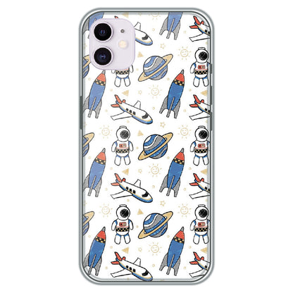 Doodle Space Explorer - Printed Silicone Case for Apple iPhone 12