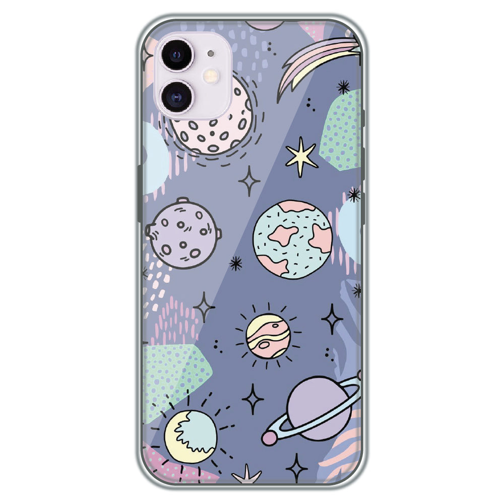 Pastel Planet Vector - Printed Silicone Case for Apple iPhone 12