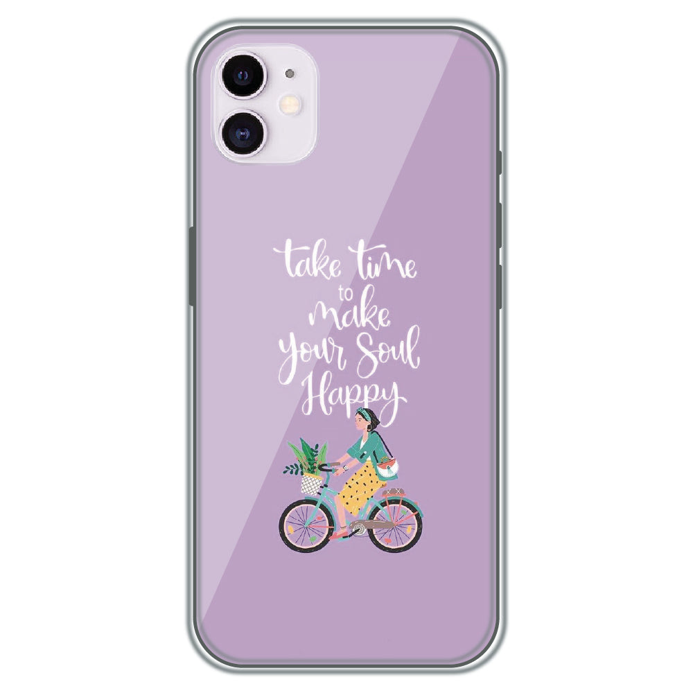 Soul Happy Quote - Printed Silicone Case for Apple iPhone 12