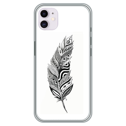 Zentangle Feather - Printed Silicone Case for Apple iPhone 12