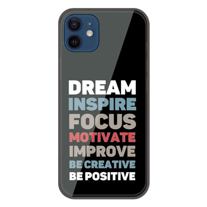 Dream Inspire Focus Typography - Printed Silicone Case For Apple iPhone 12