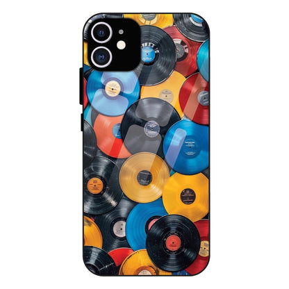 Retro Vinyl Record Pattern - Glass Case For Apple iPhone 12