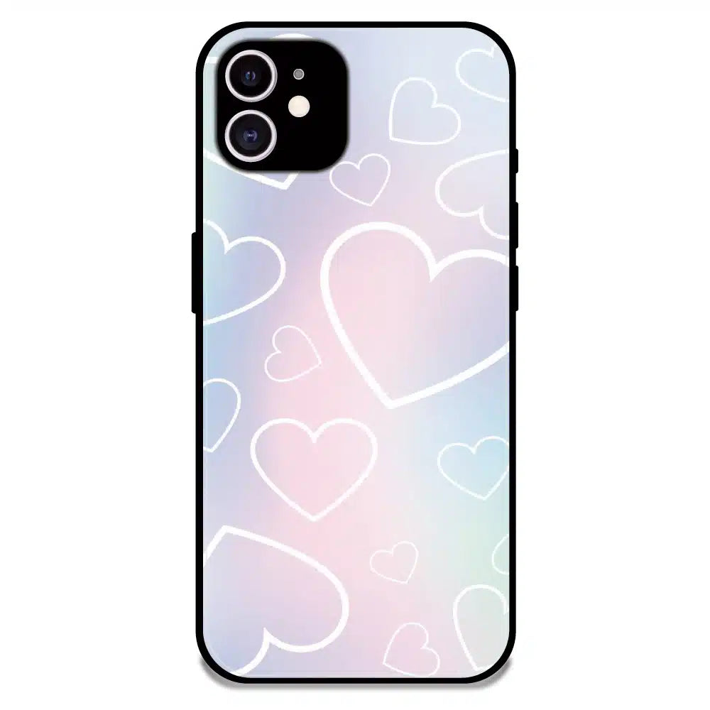 Pastel Heart Dream - Glossy Metal Silicone Case For Apple iPhone 12