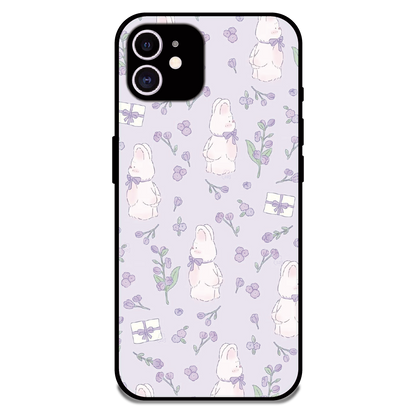 Lavender Bunny Gifts - Glossy Metal Silicone Case For Apple iPhone 12