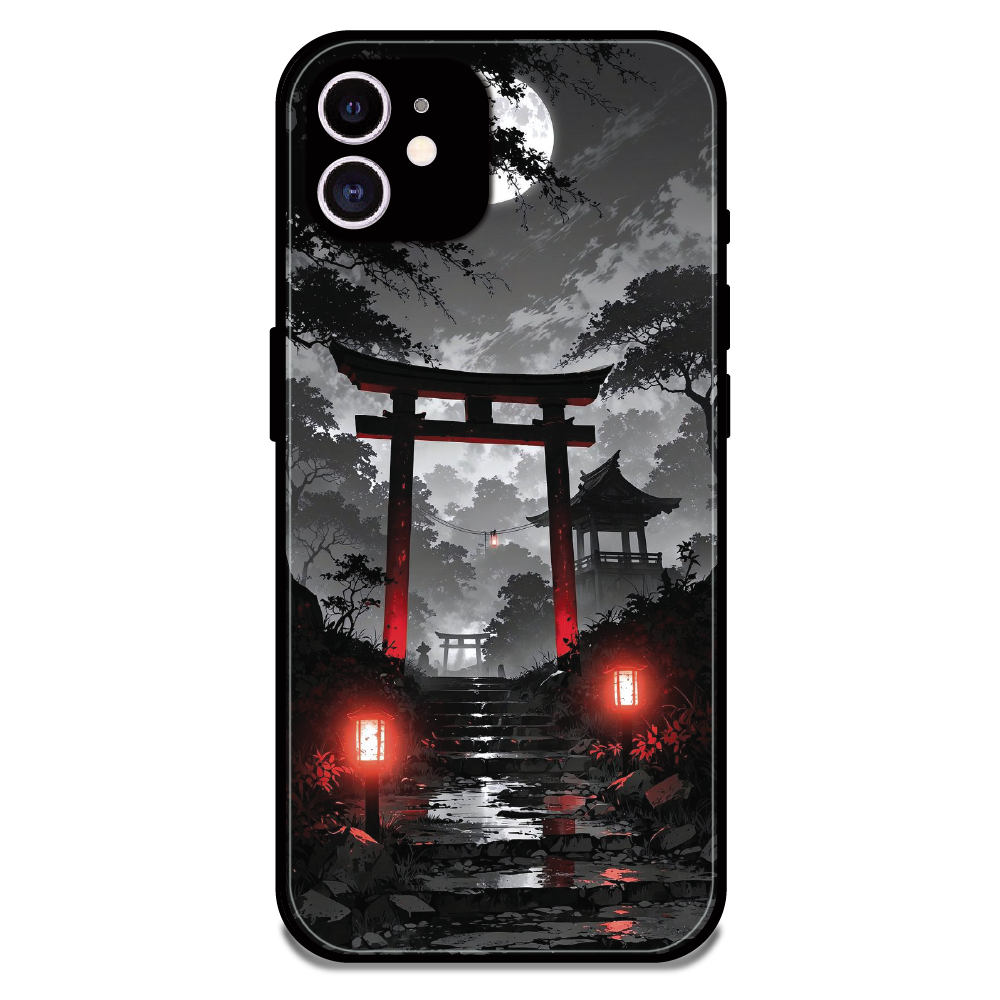 Midnight Torii Forest - Glossy Metal Silicone Case For Apple iPhone 12
