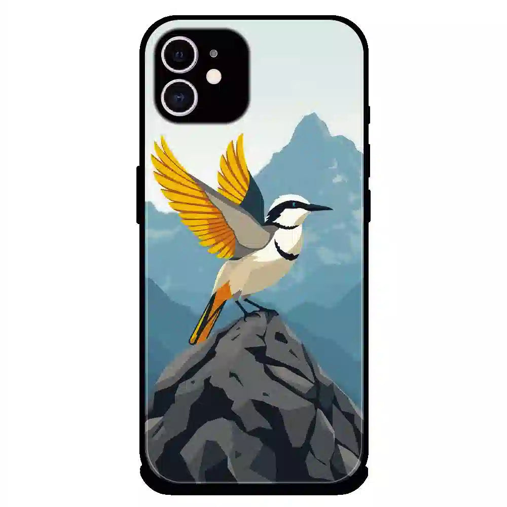 Mountain Bird Freedom Art - Glossy Metal Silicone Case For Apple iPhone 12