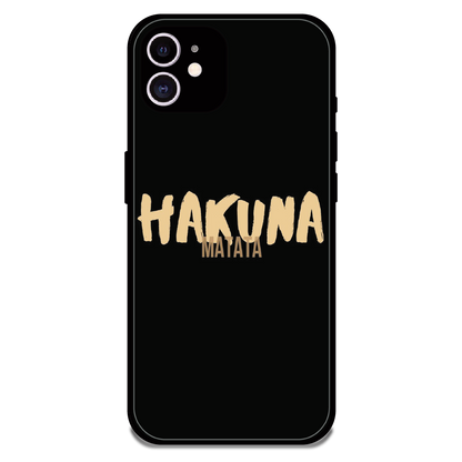 Hakuna Matata Quote - Glossy Metal Silicone Case For Apple iPhone 12