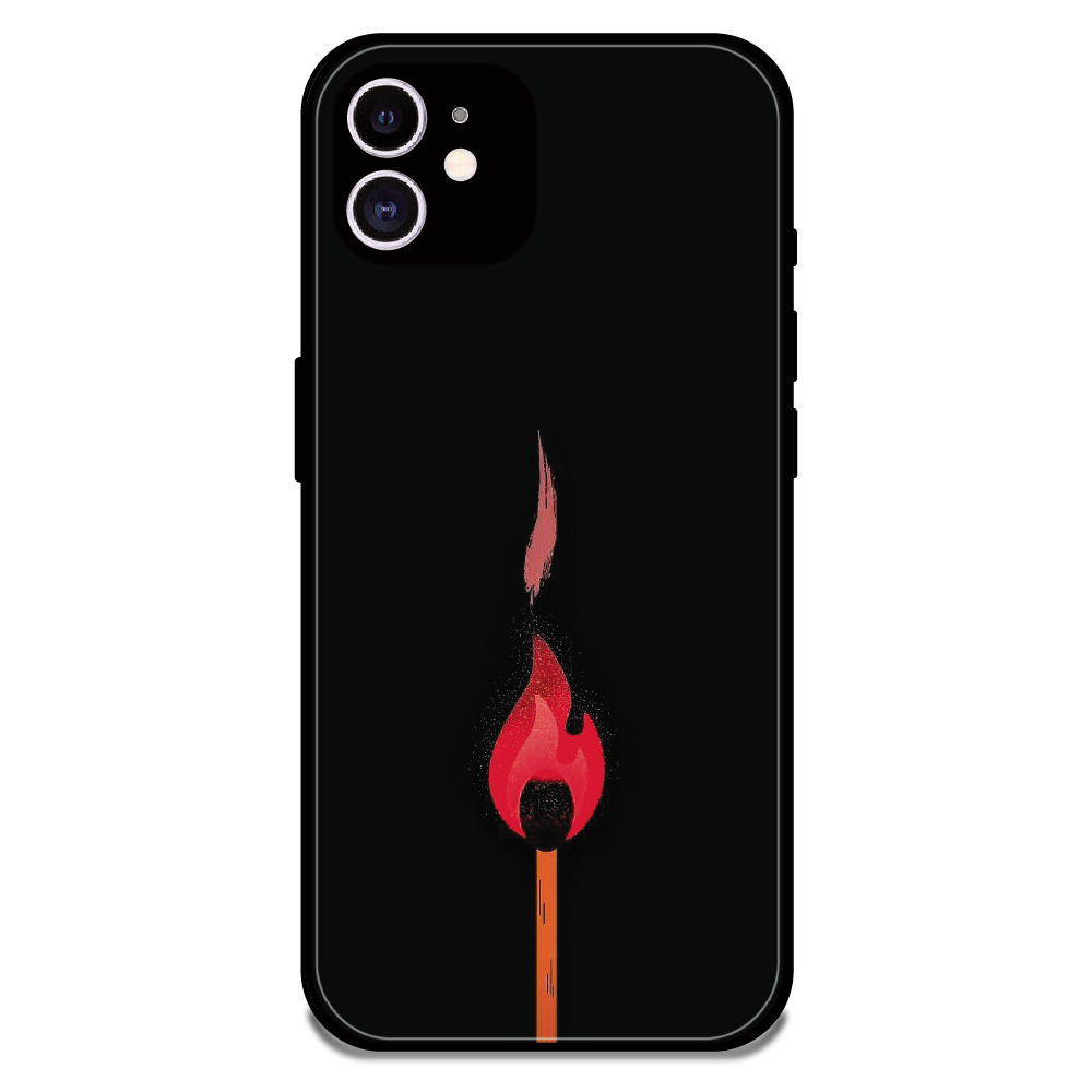 Burning Match - Glossy Metal Silicone Case For Apple iPhone 12