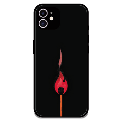 Burning Match - Glossy Metal Silicone Case For Apple iPhone 12