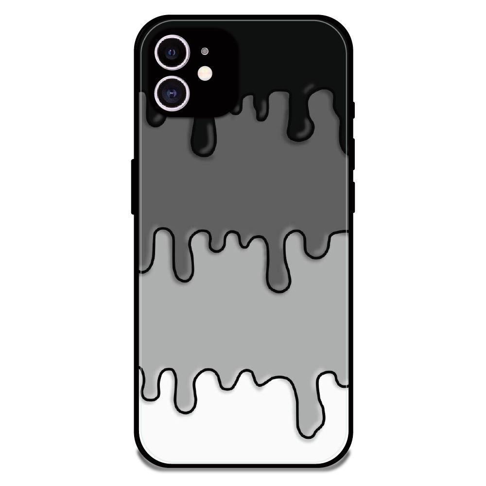 Smoky Drip Abstract - Glossy Metal Silicone Case For Apple iPhone 12