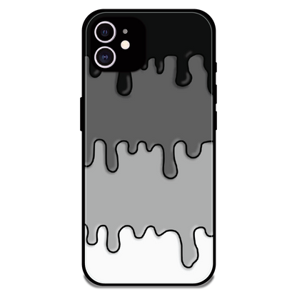 Smoky Drip Abstract - Glossy Metal Silicone Case For Apple iPhone 12