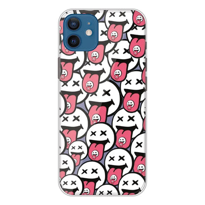 Funny Cartoon Faces - Printed Silicone Case For Apple iPhone 12