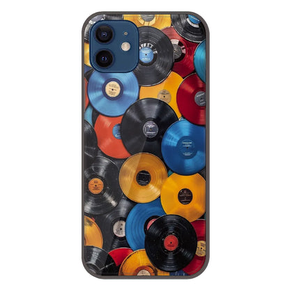 Retro Vinyl Record Pattern - Printed Silicone Case For Apple iPhone 12