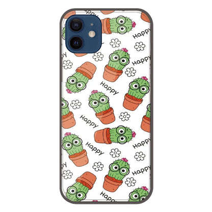 Cute Cactus Happy - Printed Silicone Case For Apple iPhone 12