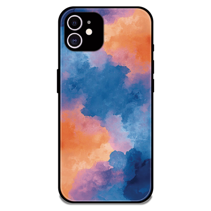 Abstract Pastel Cloud Geometry - Glossy Metal Silicone Case For Apple iPhone 12